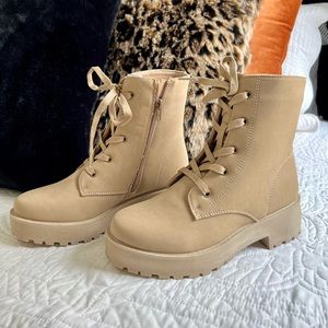 Brand New Women’s Suede-Like Combat Boots